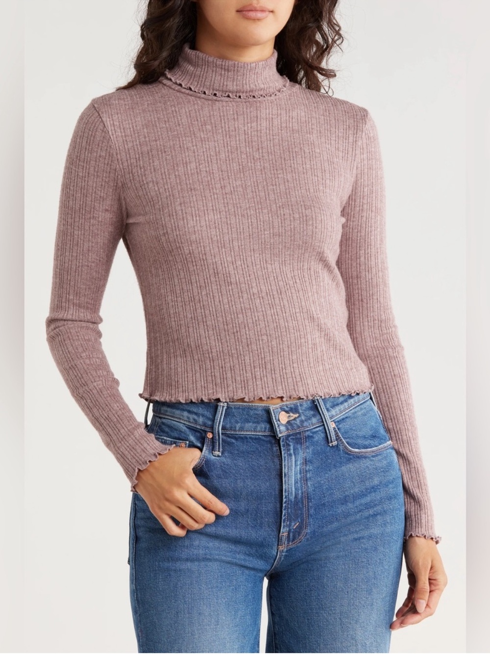 Madewell Ribbed Mock-Neck Long Sleeve